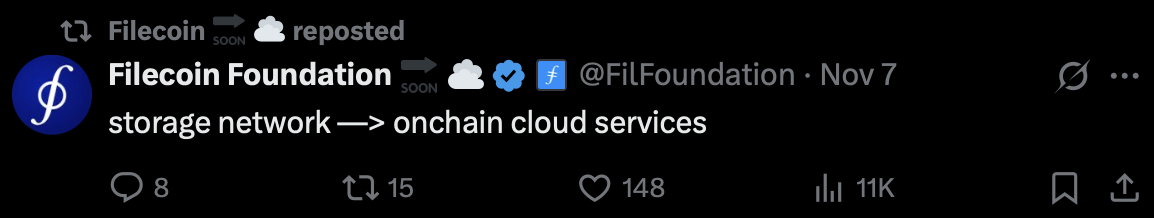 ¡Filecoin (FIL) se disparó un 100 % durante la semana! Anunció que el almacenamiento en cadena se ha convertido en un 